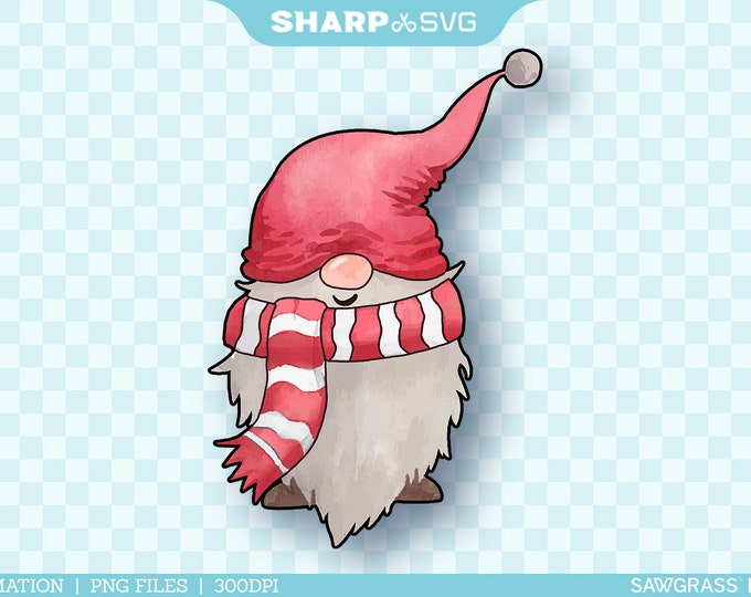 Gnome 3 PNG Sublimation - Christmas Sublimation Design - Gnome Christmas PNG - Christmas Clipart - Hand Drawn Watercolor - Sublimation