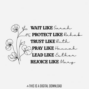 Women of the Bible png, Boho Christian png, Motivational Bible Verse png, Floral Religious png, Inspirational Quote, Faith Png, Sublimation