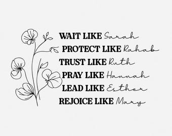 Women of the Bible png, Boho Christian png, Motivational Bible Verse png, Floral Religious png, Inspirational Quote, Faith Png, Sublimation