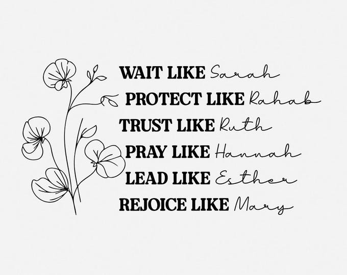 Women of the Bible png, Boho Christian png, Motivational Bible Verse png, Floral Religious png, Inspirational Quote, Faith Png, Sublimation