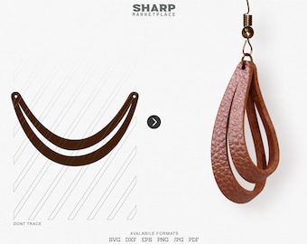 Sculpted Earring SVG, Leather Twisted SVG, Pendant SVG Tridimensional Earrings dxf 3D Leather Jewelry Laser Cut Template Commercial Use