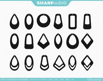 Rounded Earrings SVG - Boho Style Earrings - Earrings Bundle - Leather Earring - Jewelry Laser Cut Template - Commercial Use - Vector