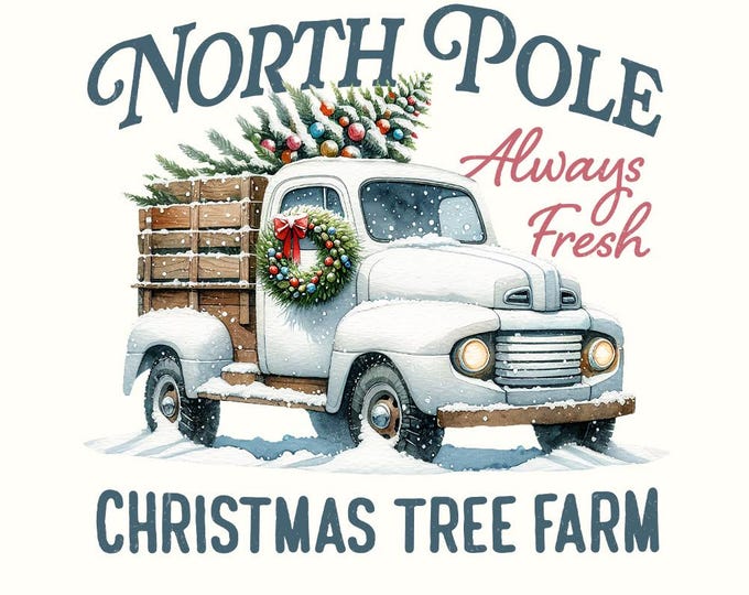North Pole Sublimation PNG, Christmas Tree Png, Merry Christmas Png, Retro Christmas Png, Holiday Png, Christmas Vibes Png