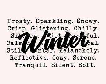 Winter Words PNG, Cozy Sweaters, Winter Tshirt Design, Snow Season png, Winter Girly PNG, Hello Winter PNG, Sublimation Designs, Digital