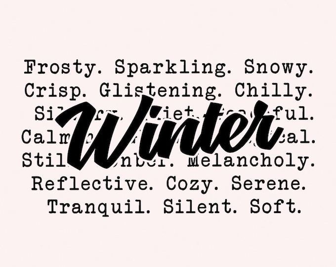Winter Words PNG, Cozy Sweaters, Winter Tshirt Design, Snow Season png, Winter Girly PNG, Hello Winter PNG, Sublimation Designs, Digital