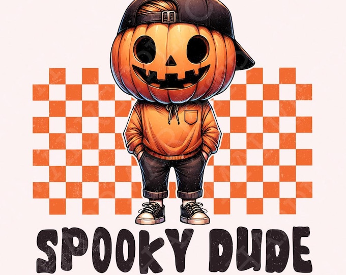 Spooky Dude PNG, Pumpkin Face Halloween, Boy Kid Png Clip Art, Retro Halloween Png, Fall Pumpkin Png, Kids Sublimation, Fall Png