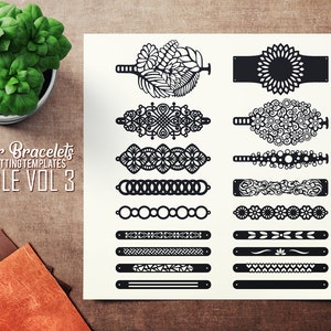 Leather Bracelet SVG - VOL 3 Bundle -  Cuff Bracelet - Leather Bracelet - Cutting Template - Leather Jewelry Templates Cut Files Laser DXF