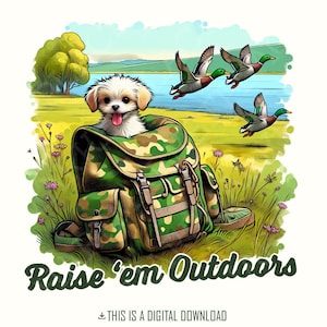 Criarlos al aire libre PNG, Caza de patos PNG, Sublimación, Descarga digital, Amante de las mascotas PNG, Diseño de caza, Criarlos bien PNG, Camiseta de caza