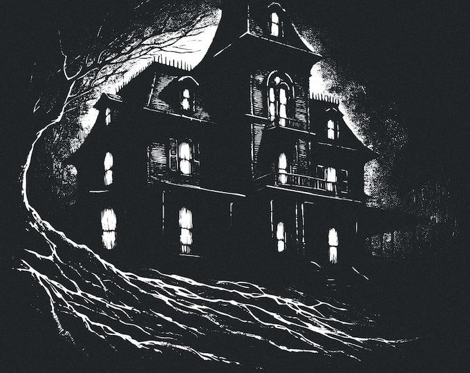 Haunted House PNG, Halloween png, Spooky Clipart, Retro Halloween PNG, Sublimation Designs, Halloween Shirt Design, Haunted Mansion