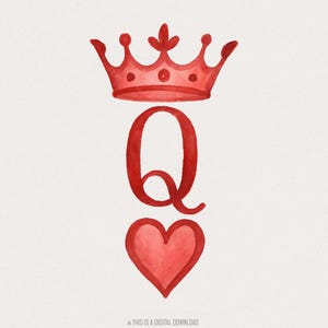 Regina di Cuori PNG, Design alla moda a sublimazione, Arte delle carte da gioco, Download istantaneo della regina del compleanno, Divertimento estivo retrò, File digitale