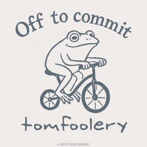 Grenouille rigolote à vélo, humour animal lunatique PNG, ludique en téléchargement numérique chemise design, espièglerie PNG Clipart