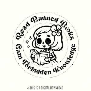 Lire les livres interdits haute résolution numérique PNG design rétro texte groovy, sublimation vintage, fichier de coupe SVG pour les amateurs de livres