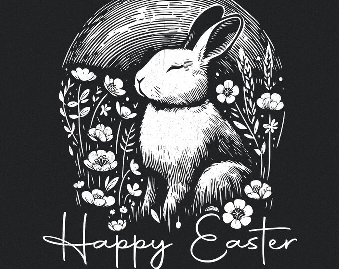 Happy Easter png, Easter png, Bunny png, Floral Bunny png, Spring png, Flowers png, Easter Shirt png, Easter Png, Kids Easter png