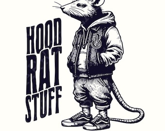 Hood Rat Stuff Digital Download, Printable Graphic, Transparent PNG, T-Shirt Graphic, Sublimation PNG, Instant Download, Commercial Use