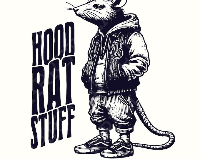 Hood Rat Stuff Digital Download, Printable Graphic, Transparent PNG, T-Shirt Graphic, Sublimation PNG, Instant Download, Commercial Use