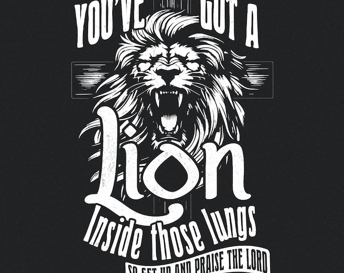 Christian PNG Sublimation Designs, Lion in Lungs Png, Jesus Png, Religious Graphic, Vintage Tshirt Designs, Scripture Clipart, DTF Prints