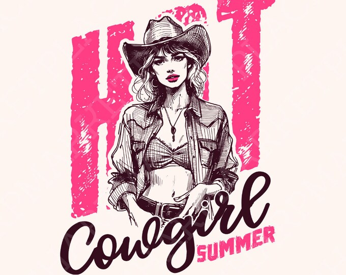 Hot Cowgirl Summer Png, Cowgirl Summer, Retro Western Png, Trendy Western, Beach Girl, Desert Darlin, Sublimation Download, Digital Designs