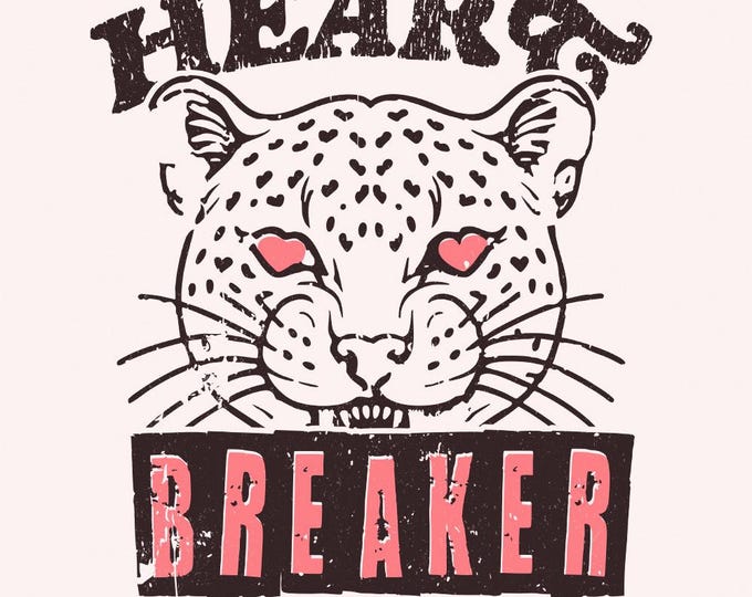 Heartbreaker PNG, Leopart Pattern, Valentines Day PNG, Retro Valentine Sublimation, Grunge Valentine PNG, Girl Valentine Digital Design