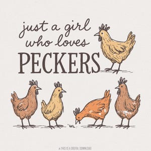 Juste une fille qui aime les pénis PNG, poulet drôle PNG, amoureux des animaux de la ferme, poule des cliparts rétro, humour de jolies filles, téléchargement numérique drôle PNG