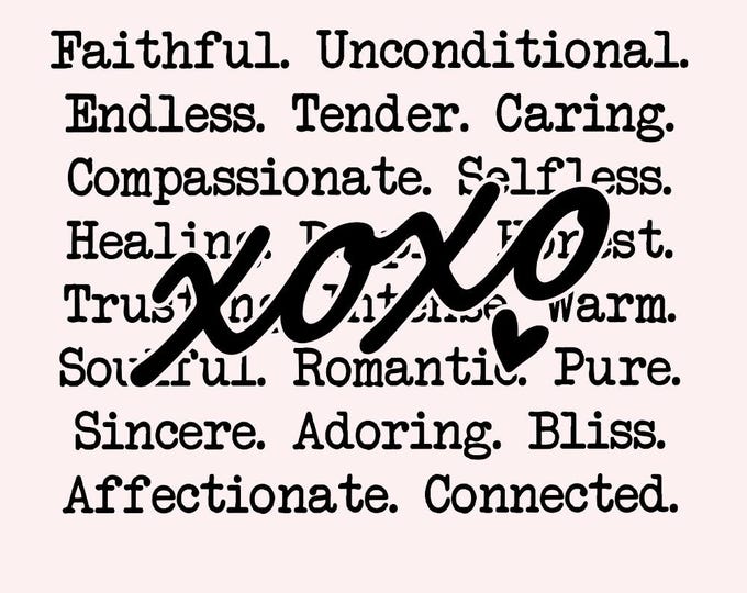 xoxo words png, Romantic Valentines Day png, Love Definition Sublimation, Kind Words & Love never fails png, Christian Valentine Design