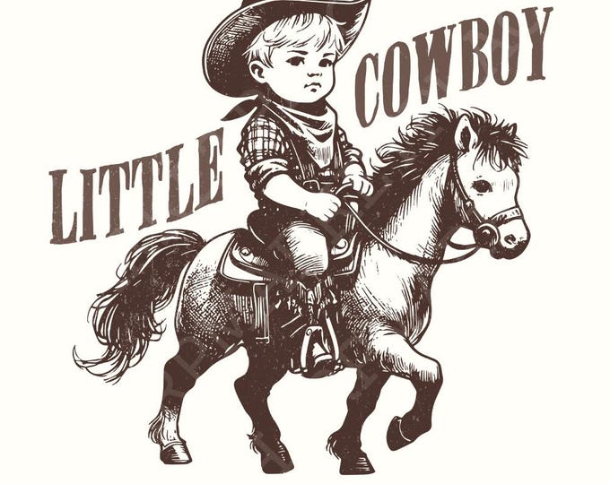 Little Cowboy Png, Sublimation Design, Western PNG, Cowboy Boots, Rodeo, Cute Cowboy Print, Vintage Design, TShirt PNG, Digital File
