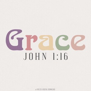 Grace Retro Design, PNG File, Digital Download, Sublimation Design, DTF Design, Vintage Distressed Grunge, Typography, Faith, Trending PNG