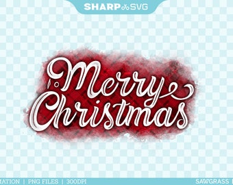Merry Christmas PNG Sublimation - Christmas Design 2 - Christmas Sublimation - Christmas Clipart - Hand Drawn Watercolor - Sublimation Epson