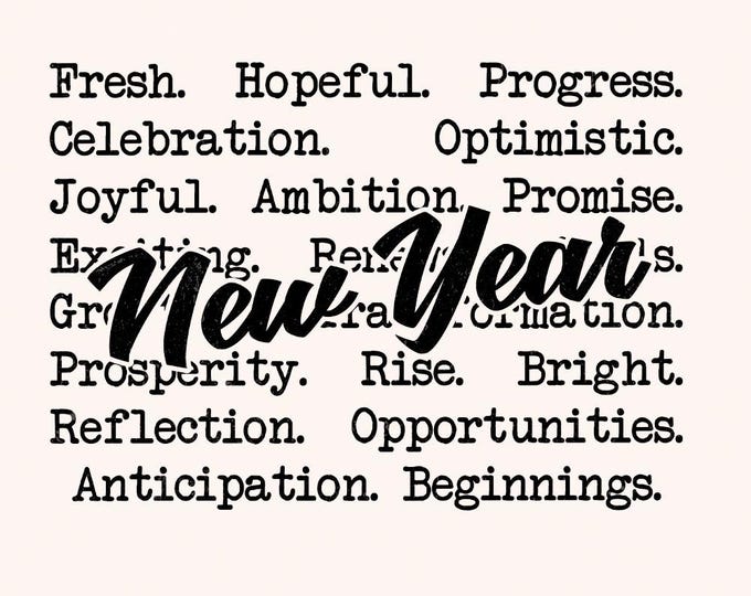 New Year Words png png, Cozy Sweaters, Winter tshirt design png, New Years 2025 png, Positive words, Trendy png png, Winter Png