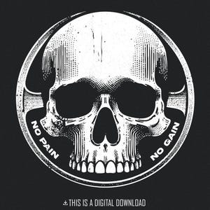 Tête de mort fitness png, haltères png, motivation à l'entraînement, dynamophilie png, cadeau pour amateur de sport, crossfit png, chemise de sport drôle, chemise de musculation, PNG