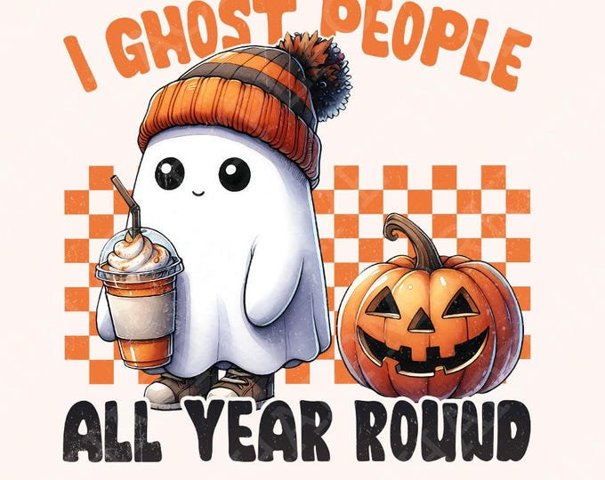 Retro Ghost I Halloween PNG, Ghost Coffee PNG, Pumpkin Spice png, Trending Ghost PNG, Cute Ghost png, Sublimation, Spooky Vibes png