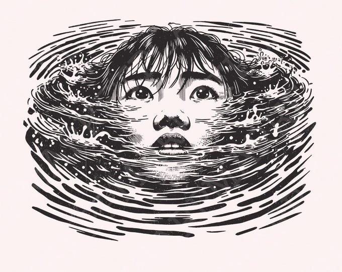 Trippy Girl PNG, Drowning Art File, Horror Movie PNG, Horror Characters, Halloween PNG, Trippy Girl png, Halloween Digital