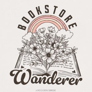 Promeneur de librairie PNG, mignon design artistique livresque tendance, téléchargement numérique pour les amateurs de livres, rat de bibliothèque livresque bohème, décoration de chemise de lecture