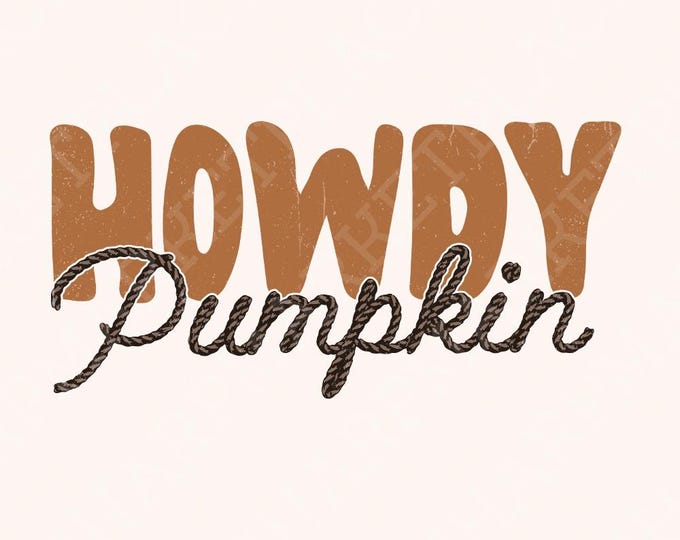 Howdy Pumpkin Western Fall PNG, Retro Halloween png, Autumn Sublimation, Trendy Fall Pumpkin PNG, Coquette, Western Retro Pumpkin
