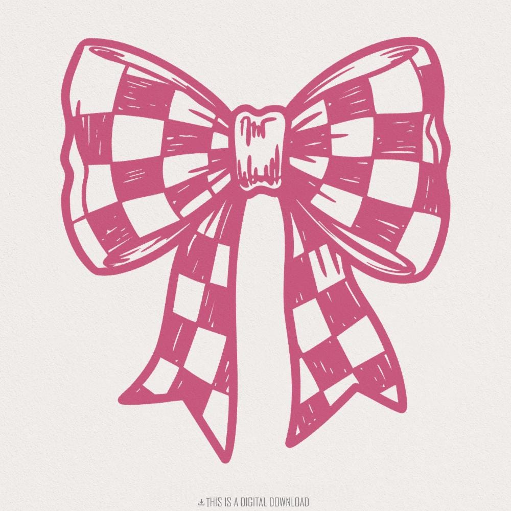 Checkered Bow PNG, Coquette Bow PNG, Race Day PNG, Soft Girl Aesthetic, Trendy Designs, Coquette png, Sublimation Design, Girly png