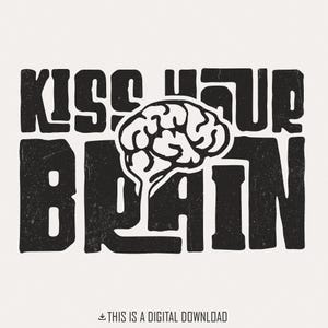 Besa tu cerebro Png, Agradecimiento al maestro Png, Regreso a la escuela Png, Salud mental Png, Regalo para maestros, Retro moderno y elegante, Equipo de maestros Png