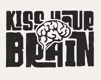 Kiss Your Brain Png, Teacher Appreciation Png, Back To School Png, Mental Health Png, Teacher Gift, Trendy Retro Groovy, Teaching Squad Png