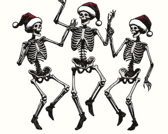 Dancing Skeleton Christmas PNG, Christmas Skeleton Dance, Skeleton PNG, Funny Christmas PNG, Skeleton Christmas Tree, Christmas Digital
