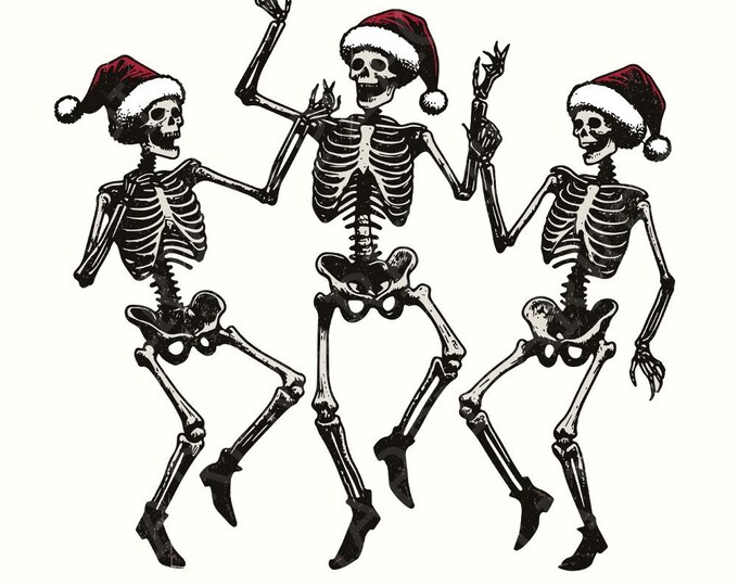 Dancing Skeleton Christmas PNG, Christmas Skeleton Dance, Skeleton PNG, Funny Christmas PNG, Skeleton Christmas Tree, Christmas Digital