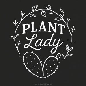 Plant Lady png-download, botanische krans png voor plantenliefhebber shirt, cactus clipart png, plant moeder cadeau, trendy tuinieren sublimatie ontwerp