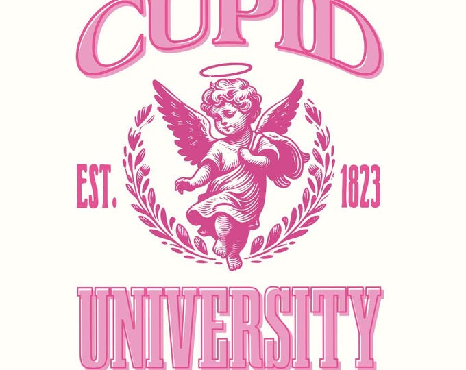 Cupid University PNG, Valentine PNG, Valentines Day T Shirt Design, Heart, Love PNG, Sublimation, Trendy Valentines, Retro Sublimation