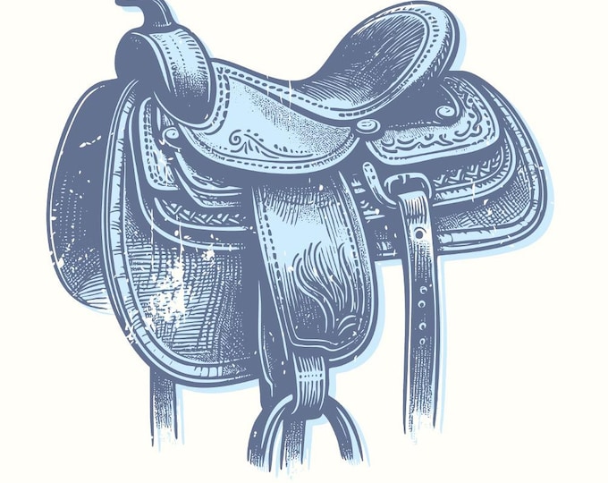 Western Saddle Sublimation, Vintage Western Png, Cowgirl Shirt Print, Retro Western Design, Horse Saddle Png, Digital Download