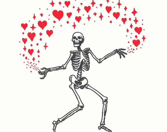 Funny Valentine PNG, Skeleton Valentine, Retro Sublimation Design, Valentines Day Png, Dancing Skeleton, Valentine Skull Svg, Skeleton Heart