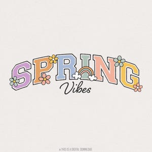 Vibrazioni primaverili PNG, Fiori primaverili PNG, Floreale Boho PNG, Estetica dei fiori di campo, Sublimazione di Pasqua, Pasqua alla moda PNG, Design a sublimazione