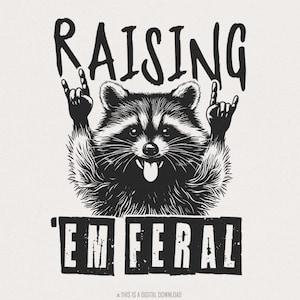 Raisin Em Feral PNG, lustiges Opossum Png, Rock'n Feral Opossum, Vintage wilde Mutter, wildes Mutterleben, lustiges sarkastisches Zitat, Sublimationsdesign