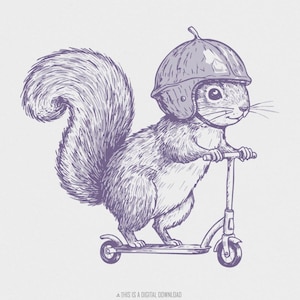 Écureuil mignon PNG Clipart, conception écureuil original drôle, téléchargement numérique aquarelle, Illustration numérique écureuil, Clip Art