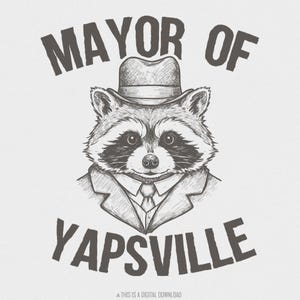 Burgemeester van Yapsville PNG, vintage wasbeer grappig citaat, vuilnispanda Yapanese, cowboy wasbeer, vloeiend in Yapanese, Born to Yap, Instant Download