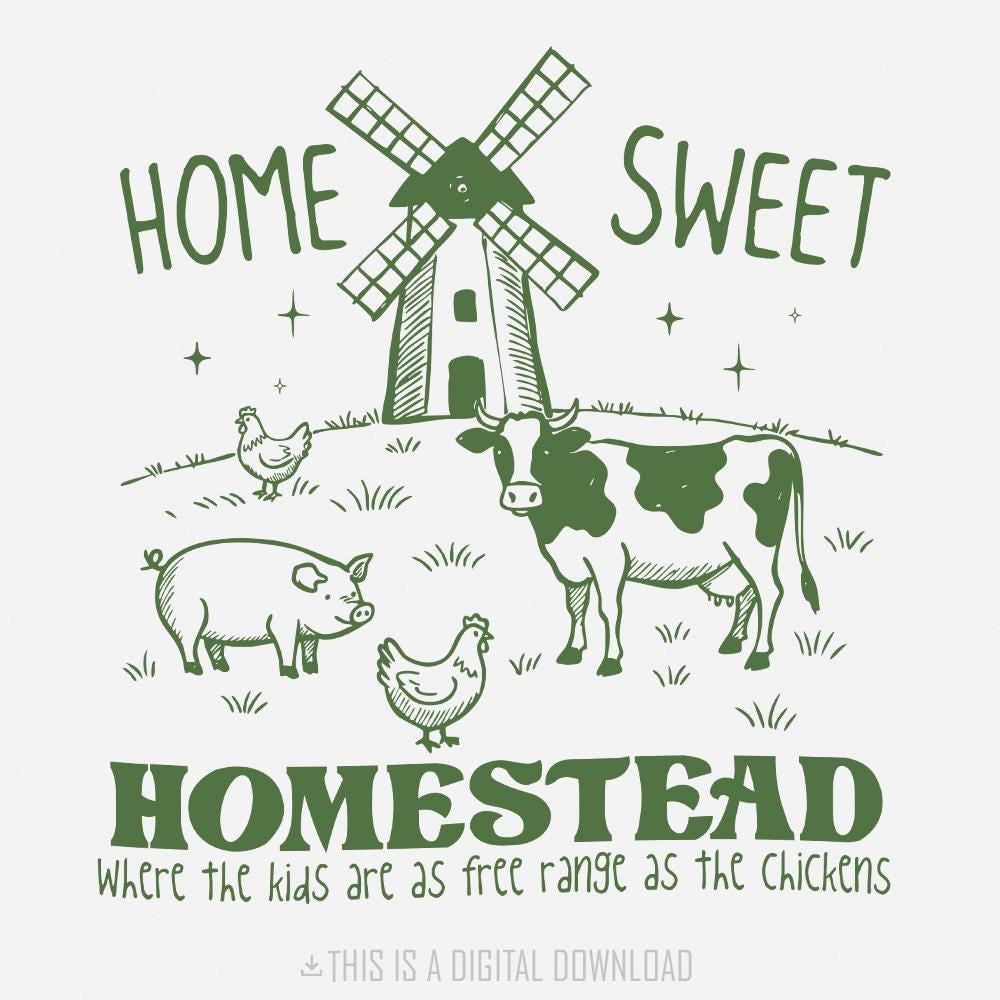 Home Sweet Homestead PNG, Farm Mama png, Homestead PNG, Chicken png, Farm Mom Digital, Cow png, Free Range png, Farmhouse Digital Design