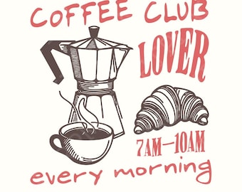 Coffee Club Lover PNG, Trendy Coffee PNG, Coffee Lover PNG, Iced Coffee Lover, Sublimation Design, Coquette png, Social Club png