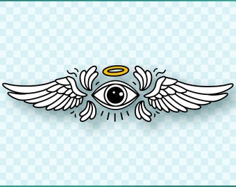 Biblical Accurate Angel SVG PNG, Goth Christian Artwork, Seraphim Silhouette Digital File for Cricut & Vinyl, Instant Download