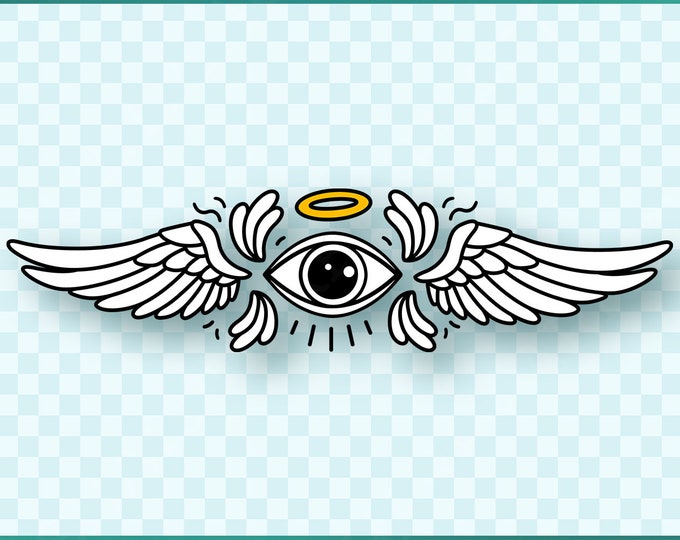 Biblical Accurate Angel SVG PNG, Goth Christian Artwork, Seraphim Silhouette Digital File for Cricut & Vinyl, Instant Download